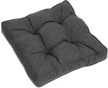 Beautissu Beauflair Loungekissen Outdoor Sitz 70x70x10cm Graphitgrau
