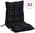 vidaXL Niedriglehner-Auflagen 2 Stk. Schwarz Karomuster Oxford-Gewebe (377719)