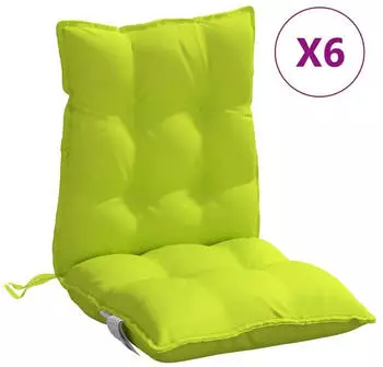 vidaXL Niedriglehner-Auflagen 6 Stk. Knallgrün Oxford-Gewebe (377706)
