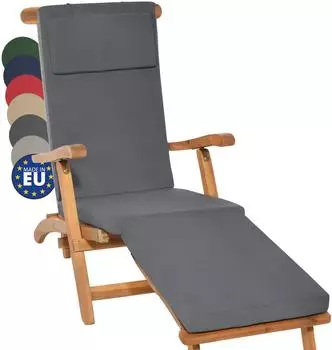 Beautissu Loftlux DC Deckchairauflage 175x45x5cm Graphitgrau