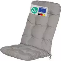 8er Set Hochlehner Auflagen Flair Hl, 120x50x8cm, Hellgrau