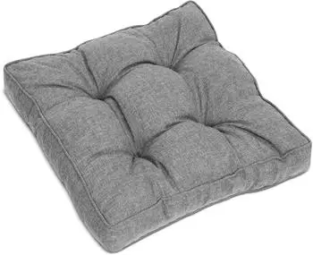 Beautissu Beauflair Loungekissen Outdoor Sitz 50x50x10cm Hellgrau