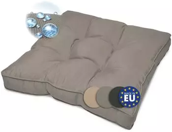 Beautissu Flair Loungekissen Outdoor Sitz 70x70x10cm Hellgrau