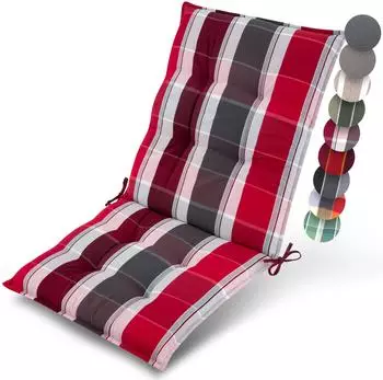 Beautissu Sun-NL Niederlehner 105x50x8cm Rot-Anthrazit-Gestreift