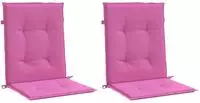 vidaXL Niedriglehner-Auflagen 2 Stk. Rosa Stoff