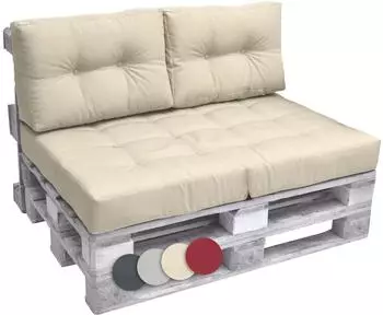 Beautissu ECO Elements Palettenkissen Sitz + R&uuml;cken Natur 2tlg