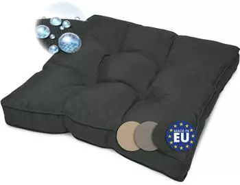 Beautissu Flair Loungekissen Outdoor Sitz 60x60x10cm Graphitgrau