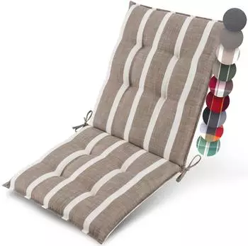 Beautissu Sun-NL Niederlehner 105x50x8cm Beige-Wei&szlig;-Gestreift