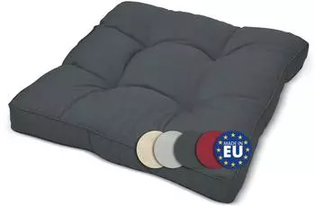 Beautissu Xluna Loungekissen Sitz 50x50x10cm Graphitgrau