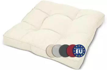 Beautissu Xluna Loungekissen Sitz 50x50x10cm Natur