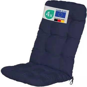 Beautissu Flair HL Hochlehner 120x50x8cm Dunkelblau 4tlg
