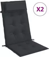 vidaXL Hochlehner-Auflagen 2 Stk. Schwarz Oxford-Gewebe