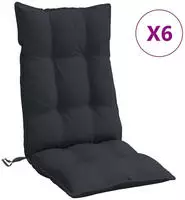 vidaXL Hochlehner-Auflagen 6 Stk. Schwarz Oxford-Gewebe
