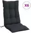 vidaXL Hochlehner-Auflagen 6 Stk. Schwarz Oxford-Gewebe (377625)