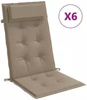 vidaXL Hochlehner-Auflagen 6 Stk. Taupe Oxford-Gewebe