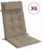 vidaXL Hochlehner-Auflagen 6 Stk. Taupe Oxford-Gewebe (361900)