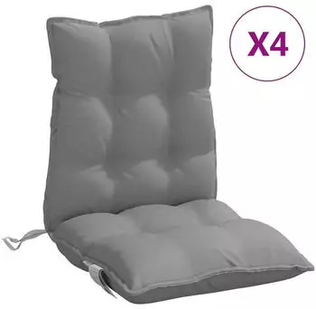 vidaXL Niedriglehner-Auflagen 4 Stk. Grau Oxford-Gewebe (377675)