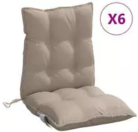 vidaXL Niedriglehner-Auflagen 6 Stk. Taupe Oxford-Gewebe