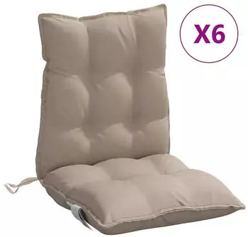 vidaXL Niedriglehner-Auflagen 6 Stk. Taupe Oxford-Gewebe (377697)