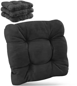 Beautissu HighLux SK Stuhlkissen 40x40x8cm Anthrazit 4tlg