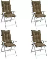 vidaXL Hochlehner-Auflagen 4 Stk. Melange Taupe 120x50x7 cm Stoff