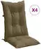 vidaXL Hochlehner-Auflagen 4 Stk. Melange Taupe 120x50x7cm Stoff (4002371)