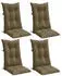 vidaXL Hochlehner-Auflagen 4 Stk. Melange Taupe 120x50x7cm Stoff (4002371)