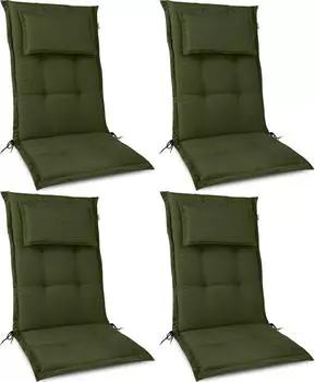 Beautissu HighLux HL Hochlehner 120x52x7cm Dunkelgr&uuml;n 4tlg
