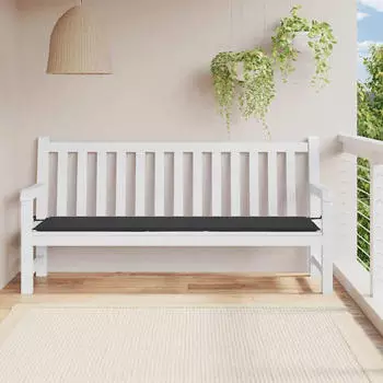 vidaXL Gartenbank-Auflage Schwarz 200x50x4cm Oxford-Gewebe (47613)