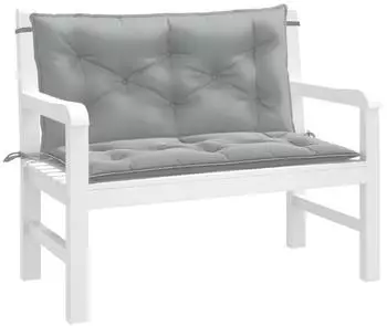 vidaXL Gartenbank-Auflagen 2 Stk. Melange Hellgrau 100x50x7cm Stoff (4002586)