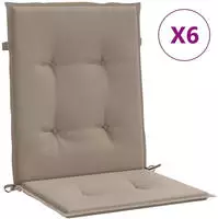 Vidaxl - Gartenstuhlauflagen F&uuml;r Niedriglehner 6 Stk. Taupe 100x50x3 Cm