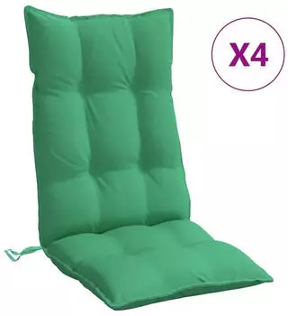 vidaXL Hochlehner-Auflagen 4 Stk. Gr&uuml;n Oxford-Gewebe (377618)