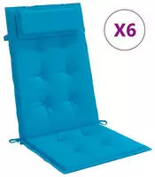 vidaXL Hochlehner-Auflagen 6 Stk. Hellblau Oxford-Gewebe