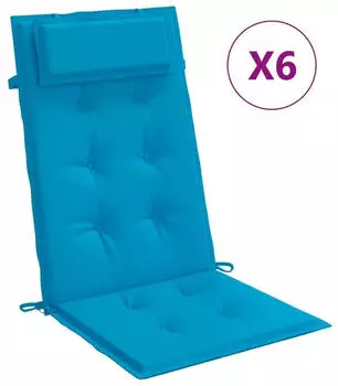 vidaXL Hochlehner-Auflagen 6 Stk. Hellblau Oxford-Gewebe (361888)