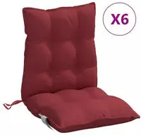 vidaXL Niedriglehner-Auflagen 6 Stk. Weinrot Oxford-Gewebe