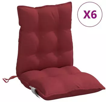 vidaXL Niedriglehner-Auflagen 6 Stk. Weinrot Oxford-Gewebe (377700)
