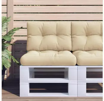 vidaXL Palettenkissen 2-tlg. Beige Stoff (360670)