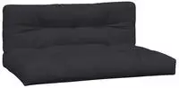 vidaXL Palettenkissen 2-tlg. Schwarz Stoff
