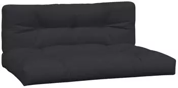 vidaXL Palettenkissen 2-tlg. Schwarz Stoff (360740)