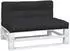 vidaXL Palettenkissen 2-tlg. Schwarz Stoff (360740)