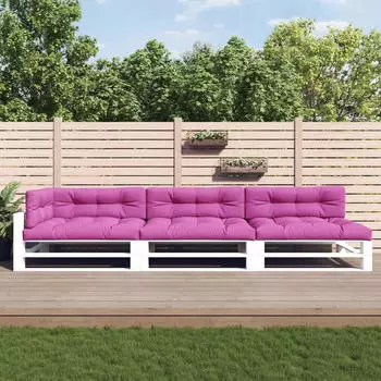 vidaXL Palettenkissen 7-tlg. Rosa Stoff (3188923)