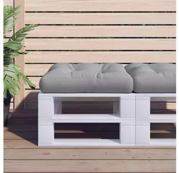 vidaXL Palettenkissen Grau 60x60x12cm Stoff (360448)