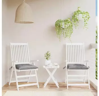 vidaXL Stuhlkissen 2 Stk. Grau 40x40x7cm Oxford-Gewebe (361453)