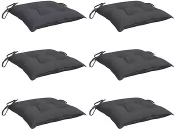 vidaXL Stuhlkissen 6 Stk. Anthrazit 40x40x7cm Oxford-Gewebe (361452)