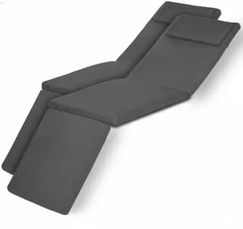 Beautissu Loftlux DC Deckchairauflage 175x45x5cm Graphitgrau 2tlg