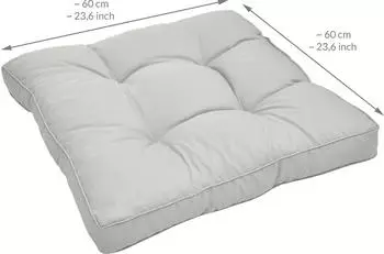 Beautissu Xluna Loungekissen Sitz 60x60x10cm Hellgrau