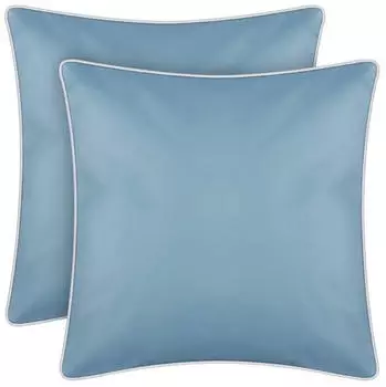 Bestlivings Outdoor Kissen mit Wei&szlig;er Paspel T&uuml;rkis 2er Pack