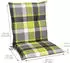 Beautissu 8er Set Sunny GR Niedriglehner Auflagen 100x50cm in Grün Kariert