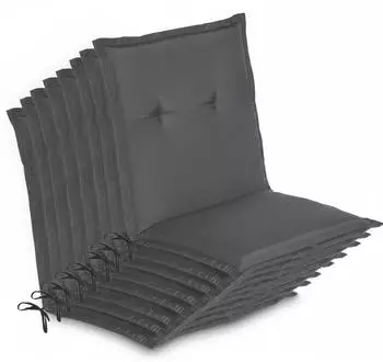 Beautissu 8er Set Niedriglehner Auflage Loft NL 100x50x6cm Graphitgrau