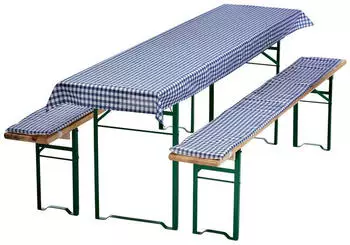 NYVI Bierbankauflagen Set 130x70cm Blau Kariert